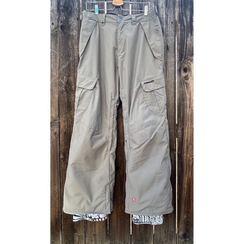 Quiksilver Utility Snow Pants Men's Small Gray 10K Waterproof Ski Snowboard